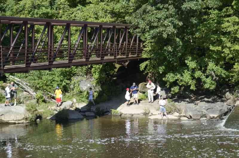 image of children fishing under a bridge